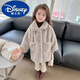 
Disney girls winter jacket new baby girl winter style warm long fur children new winter clothes trendy gray long fur jacket 120