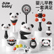 Jule Baby Neugeborenes Baby Kleiner Sandhammer Rassel Kann Knabbern Handrassel Baby Kinderspielzeug Hörtraining Roter Panda 3-teiliges Set Sandhammer + Hantel + Rassel