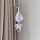 Xidian original design aquamarine rough stone butterfly necklace women's niche clavicle chain hand-wound crystal pendant Youdieyu