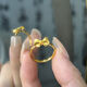 Andralyn wedding engagement ring sand gold bow fugitive princess new bamboo index finger ring niche high-end open ring bow bamboo ring