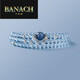Banach Aquamarine Bracelet 108 Buddha Beads S925 Silver Freshwater Pearl Bracelet for Women Three Circles Bead Diameter 8mm