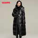 YAYA down jacket women's winter hooded thickened fashionable simple atmospheric casual loose long coat
