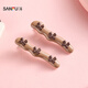 SANFU Amber Wavy Bow Tie Duck Clips Pair Elegant Retro Fashion Hair Accessories Hair Clips 849992 White 2 pcs