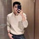 KAZUKI KURAISHI Kazuki Kuraishi business high-end stand-up collar sweater for men 2025 autumn new casual bottoming sweater gray M