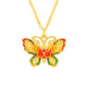Ming Diamond International 18k gold butterfly pendant female au750 lacquered filigree hollow enamel butterfly pendant for girlfriend birthday gift