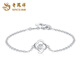 Lao Fengxiang's new clover pt950 platinum bracelet platinum women's plain bracelet birthday gift for girlfriend and wife clover cat's eye platinum bracelet - about 3.1g brand gift box