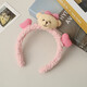 Bo Na Ling Super Cute Bear Headband Female 3D Cartoon Plush Doll Girl Heart Hairband Washing Hairpin Wide-brimmed Hair Accessory Pink Care Bear Hairband