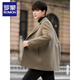 Romon double-sided woolen coat men's mid-length Korean style high-end suit woolen coat autumn and winter thickened wind clothes black S (110Jin Jin is equal to 0.5 kg or less)