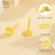 Chinese jewelry crushed ice sugar cube gold earrings 999 pure gold earrings as a birthday gift for my girlfriend