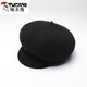 Woodpecker Warm Beret Japanese Versatile Color Wool Beret Literary Retro Newsboy Hat Women Black Adjustable