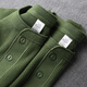 FOG RETRO Hong Kong light luxury trendy brand heavyweight pure cotton waffle long-sleeved T-shirt men's spring and autumn Henry shirt collar sweatshirt bottoming shirt olive green S 95-115Jin Jin equals 0.5 kg