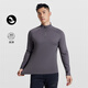 SOSOLEMON autumn and winter running long-sleeved men's half-zip comfortable and warm quick-drying training tennis badminton fitness sports bottoming shirt dark gray L