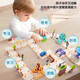 DADDY GUARD children's toys DIY puzzle assembly rail car electric locomotive birthday gift for boys and girls 2-8 years old 4 major themes - free small train 125pcs + exquisite hand-held gift box DIY puzzle assembly 2-3-5-7-8 years old