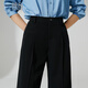 Late White New Product 2025 Autumn Versatile Commuting Pants Fashionable Simple High Waist Loose Solid Color Casual Pants Women Black 27