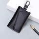 Moepeqdaishu Key Bag Herren-Leder-Schlüssellatze für Frauen mit großer Kapazität mit Multifunktions-Multifunktions-Cowide-Karteiche-Kartenbeutel von Waldkartentasche Black [echtes Leder] + Geschenkkartenbeutel