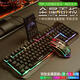 罗技电竞机械手游戏键盘鼠标办公台式机笔记本通用电脑有线键鼠发光 黑色繜享版-合金面板【迭电竞