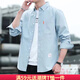 Tin Yuan shirt men's spring and autumn new denim shirt men's long-sleeved cotton Korean style casual inch shirt men's jacket Hong Kong style gray 681 3XL