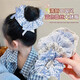 Sweet bow floral large intestine hair tie for women with lace versatile ponytail hair style girl headband hair rope hair accessories 1# sea salt blue hair tie six-piece set
