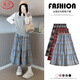 Langsha Woolen Plaid Skirt Women's Autumn and Winter 2025 New High Waisted Slim A-Line Mid-Length Umbrella Skirt Cake Skirt