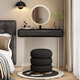2025 new solid wood paint black dresser small apartment 60CM bedroom bedside dressing table dressing table 60CM table + blossoming mirror + queen chair thickened wood paint high-grade black wood paint (acrylic legs) only need to install the feet