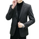 AX Armani men's thickened woolen suit Korean style slim autumn and winter coat gam-617 woolen suit jacket black M