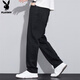 Playboy (PLAYBOY) Jeans Men's Spring and Summer Casual Pants Men's Loose Straight Men's Fashion Trendy Trousers Black XL
