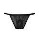Men's mesh striped underwear thin strap thong low waist sexy translucent triangle breathable summer young men white M