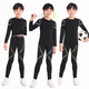 Upgraded version of children's fitness clothes training clothes quick-drying clothes high elasticity boys and girls sports football basketball tights A07 black gold size 24 recommended 120 high, 50Jin Jin is equal to about 0.5 kg