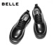 Belle thick-soled business derby shoes for men 26 spring new casual workplace commuting large leather shoes A2284AM6 pre-sale black 41
