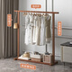 Yupin solid wood clothes hanger floor-standing bedroom coat rack single pole clothes drying rack simple indoor clothes rack MJ139 walnut color 120