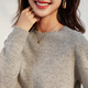 Jinju Thick Sheep Sweater Women's Winter New Idea Yarn Seamless Bottoming Round Neck Casual Women's Sweater White Gray XL