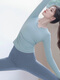 Xiaohongshu’s popular yoga clothing suit for women 2025 new high-end Pilates and beautiful training clothing long-sleeved sports mint blue top + gray blue pants suit M100-110 One size fits all