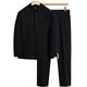Bgundy high-end suit, new Chinese style groom, wedding and engagement, black stand-up collar tunic suit, black jacket + pants + white stand-up collar lining 2XL