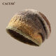 CACUSS Hat Women's Autumn and Winter Pile Hat Women's Knitted Hat Cold Hat Warm Woolen Hat Women Qingcen