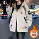 Woodpecker (TUCANO) autumn and winter youth velvet thickened cold-resistant warm jacket men's jacket cotton jacket junior high school and high school student top 807 beige velvet thickened 2XL recommended 140-160Jin Jin equals 0.5 kg