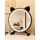 Fat Donglai same style dressing table smart led makeup mirror with light cute bedroom desktop mirror student dormitory desktop ins dressing mirror without light 30cm white high-definition silver mirror + adjustable angle
