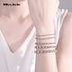 Miss JuJu pt950 platinum bracelet for women, platinum classic versatile transfer bead bracelet, weight 4.37g, length 17+2cm, thickness about 3mm