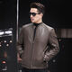 VBA first-layer sheepskin Haining genuine leather jacket men's new casual stand-up collar genuine leather jacket slim autumn coat black M M95-105Jin Jin equals 0.5 kg