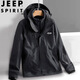 JEEP SPIRIT Jeep Jacket Men's Spring and Autumn Hooded Jacket Outdoor Three-in-One Sportswear Khaki 3XL