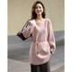Demana sheep wool autumn style one-line neck sweater adjustable acrylic bead belt sweater top