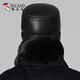 Woodpecker leather hat men's winter plus velvet warm sheepskin duck cap ear protection Lei Feng hat middle-aged and elderly flat-top baseball cap