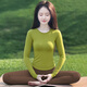 Shuangxiu yoga clothing top for women 2025 new high-end and beautiful Pilates training clothing dopamine fitness suit autumn and winter olive green top S 85-100