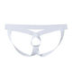 Men's nylon thread hollow ring hip-lifting double thongs with letters, trendy men's low-waist fashion elastic thongs, white letter belt, one size fits all