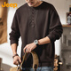 JEEP Jeep Sweater Men's Knitted Bottoming Shirt 2024 Winter Casual Henley Collar Heavy Long Sleeve T-Shirt Men's Spring 2319 Blue Gray Jeep Official S_70-89Jin Jin is equal to 0.5 kg