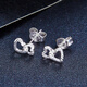 Laofu gold platinum earrings double heart earrings as a gift for your girlfriend as a gift, about 1.23g