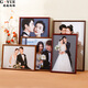 Hong Kong-Vietnam Chinese-style round solid wood wedding photo frame for wall hanging, high-end developed photos made into family portraits, empty frame customization, 1530 red rosewood color (right angle), 20 inches, inner frame 40.6*50.8 cm, wall hanging