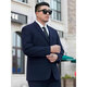 Luo Meng plus size suit men's suit plus fat plus fat business formal suit jacket wedding black loose spring and autumn new style two-button pure black single suit jacket + tie no trousers four seasons 4XL /190 recommended 165-185Jin Jin is equal to 0.5 kg