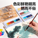 Deli (deli) traditional Chinese painting paint beginner's handbag set ink painting tools for entry-level art students, special Chinese painting paint for primary school students, brush painting complete set, free nylon mesh portable storage bag, 12 colors, 5ml-11 pieces set