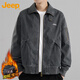 Jeep (JEEP) Jacket Men's Autumn and Winter Jacket Men's Casual Loose Workwear Lapel Clothes Men's Black XL
