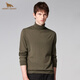 HENRY GRANT Henry Grant Men's knitted green lazy windbreaker turtleneck top half turtleneck regular slim sweater Army green (QBY243651U266) One size fits all 44 (165/88A)